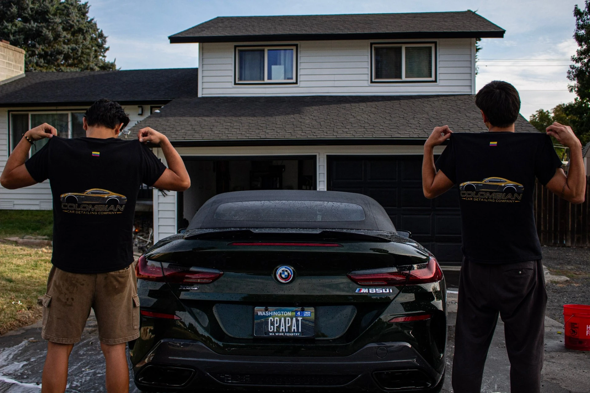 Colombian Car Detailing team with BMW M850i Kennewick WA - professional mobile detailing service Tri-Cities